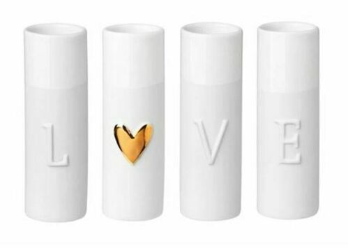 Love set of 4 Mini Porcelain Vase