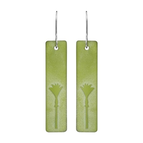Nikau Drop Glass Earrings Green