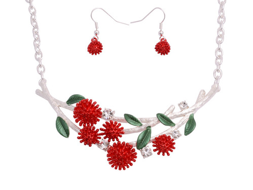 Pohutukawa Necklace and Earring Set