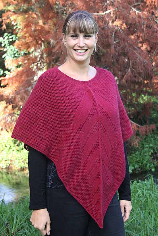 Possum Merino Lace Poncho Raspberry - Mega Mart - New Zealand