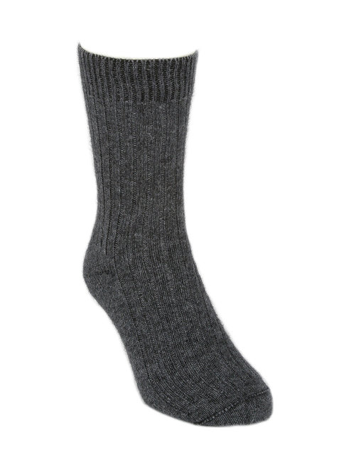 Possum Merino Rib Socks Charcoal