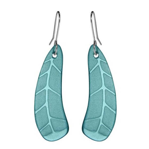 Recycled Glass Huia Feather Earrings