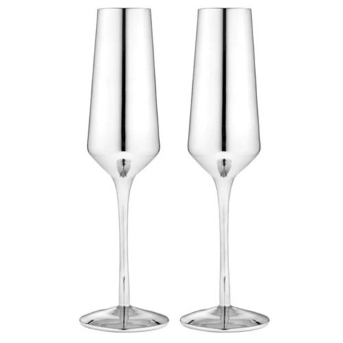 Silver Champagne Flutes