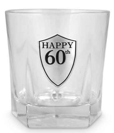 60th Glass Tumbler