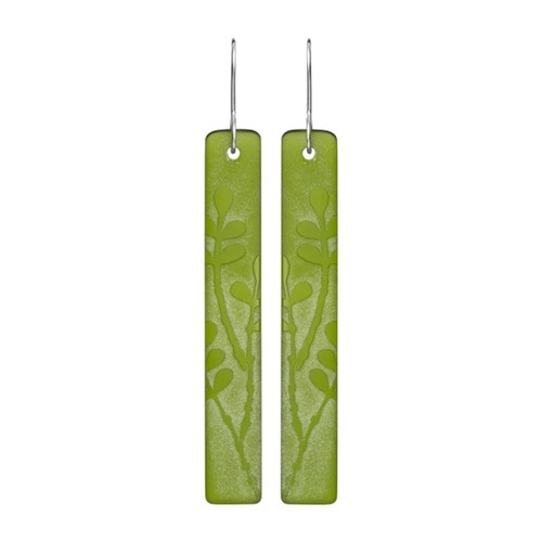Rata Vine Glass Drop Earrings Green